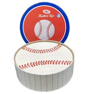 Set of 4 Baseball Plates Ceramic 7 in. Embossed Boston Warehouse Batter Up